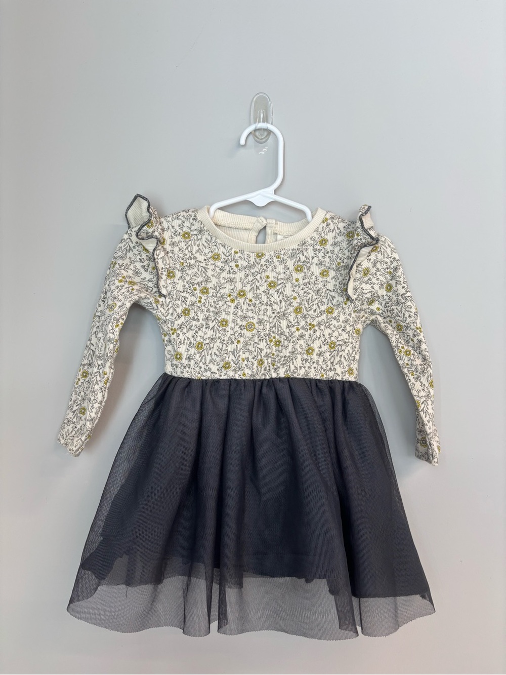 Zara Baby Floral Tulle Long Sleeve Dress 9-12M